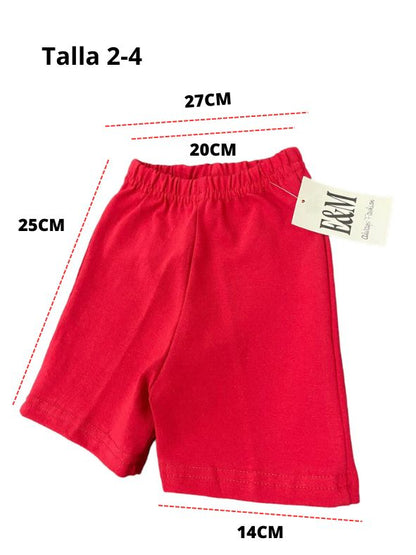 Short Lycra Deportivo Escolar Gimnasia Niña 100% Algodon